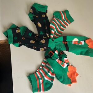 St. Patrick's Day Green & Orange No-Show Socks - 6 Pack
